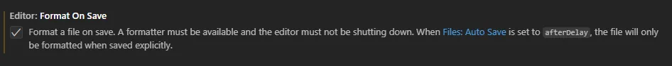 FormatOnSave